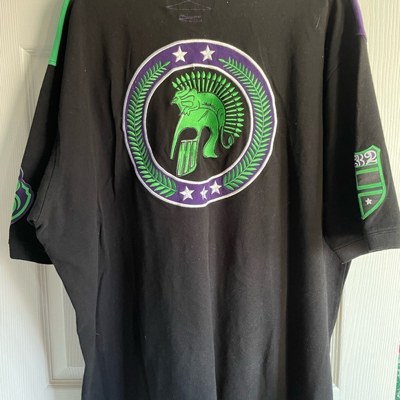 Eight 732 8732 Embroidered Men's Black Short Sleeve Button Up Size 3XL - Picture 3 of 3